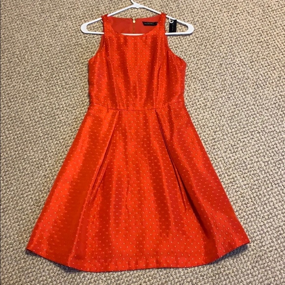 Orange A line dress with pockets - Picture 1 of 7